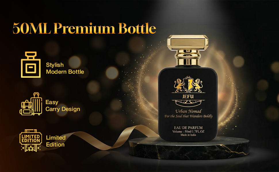 Jefu Urban Nomad Eau Premium Perfume 50 Ml| Vetiver Spicy Smoky Fragrance | Long-Lasting Parfum For Man & Women | Luxury Fragrances