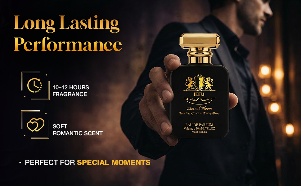 Jefu Eternal Bloom Eau De Parfum Unisex 50ml |12 Hours Long Lasting | Rose & White Musk Floral Fragrance | Premium Luxury Perfume For Man & Women