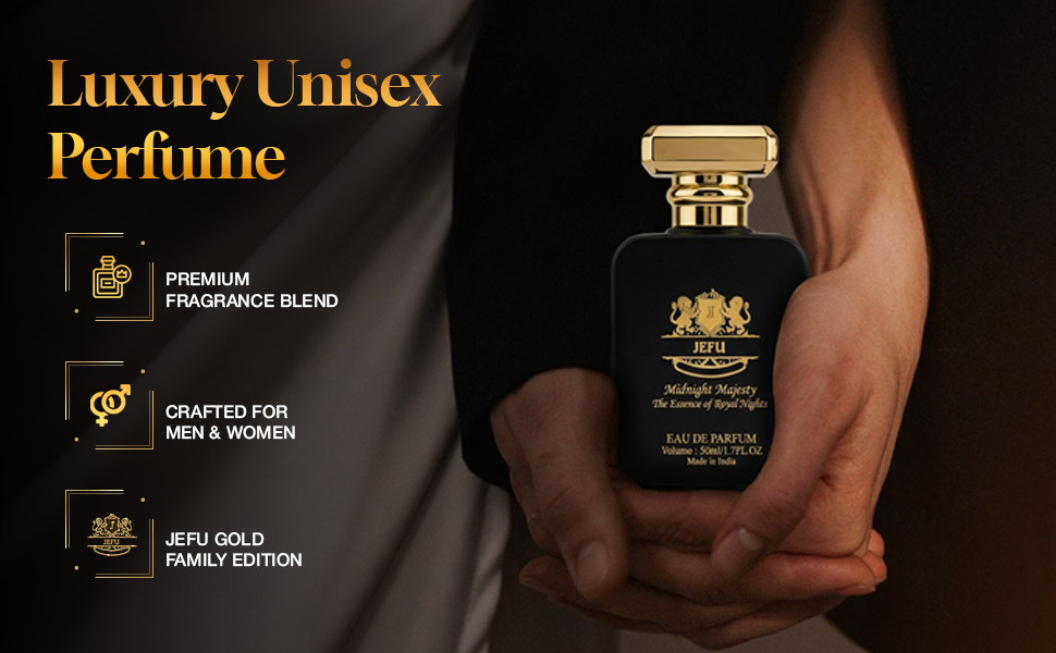 Jefu Midnight Majesty Premium Eau De Parfum 50ml | Oud Amber Intense| 12-Hour Perfume For Man & Women |Luxury Oriental Fragrance | Daily & Gifting